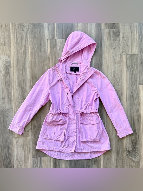 J. Crew Jackets & Blazers - J. Crew Pink Hooded Rain Coat Size S